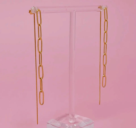 Double chain drop earrings