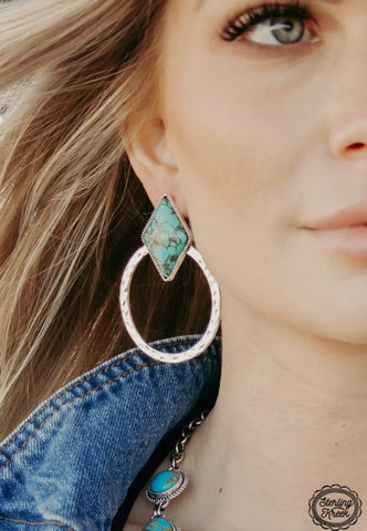 Diamond turquoise earrings