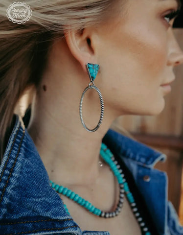 Twisted turquoise earrings